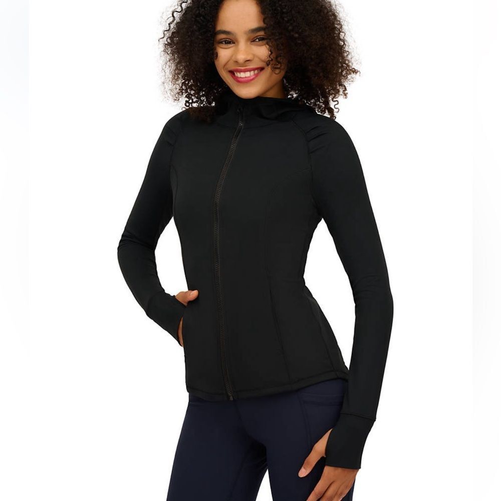 Yogalicious Lux Montauk Slim Performance Jacket Black Womens Large NWT
